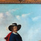 Large Antique Signed European Equestrian Portrait Oil Painting Late 19th Century