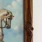 Large Antique Signed European Equestrian Portrait Oil Painting Late 19th Century