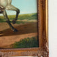 Large Antique Signed European Equestrian Portrait Oil Painting Late 19th Century