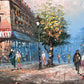 Listed Artist C. Burnett oil painting on canvas Paris street view Gold Frame