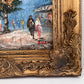 Listed Artist C. Burnett oil painting on canvas Paris street view Gold Frame