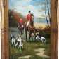 Fox Hunting Scene Oil Painting on Canvas Horses Hounds Equestrian Sporting Art