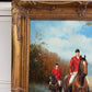 Fox Hunting Scene Oil Painting on Canvas Horses Hounds Equestrian Sporting Art