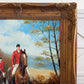 Fox Hunting Scene Oil Painting on Canvas Horses Hounds Equestrian Sporting Art