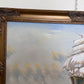 Original Oil painting on canvas seascape, Sailing Ship, signed Davis, Gold Frame