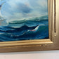 Original Oil painting on canvas seascape, Sailing Ship, signed Also, Gold Frame