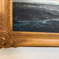H Dominik Vintage Tall Ship Seascape Oil Painting Ornate Gold Frame Nautical Art