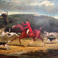 English Fox Hunting Scene Horse Hounds Large Oil Painting by M.cDowell, Framed