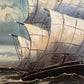 H Dominik Vintage Tall Ship Seascape Oil Painting Ornate Gold Frame Nautical Art
