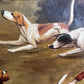 English Fox Hunting Scene Horse Hounds Large Oil Painting by M.cDowell, Framed
