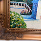 Italian Artist Burett Mediterranean Coastal Landscape painting, Gold Frame