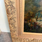 Vintage English Hunting Scene Oil Painting Horses Hounds Equestrian Sporting Art