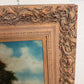 Vintage English Hunting Scene Oil Painting Horses Hounds Equestrian Sporting Art