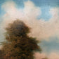 Vintage English Hunting Scene Oil Painting Horses Hounds Equestrian Sporting Art