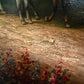 Vintage English Hunting Scene Oil Painting Horses Hounds Equestrian Sporting Art