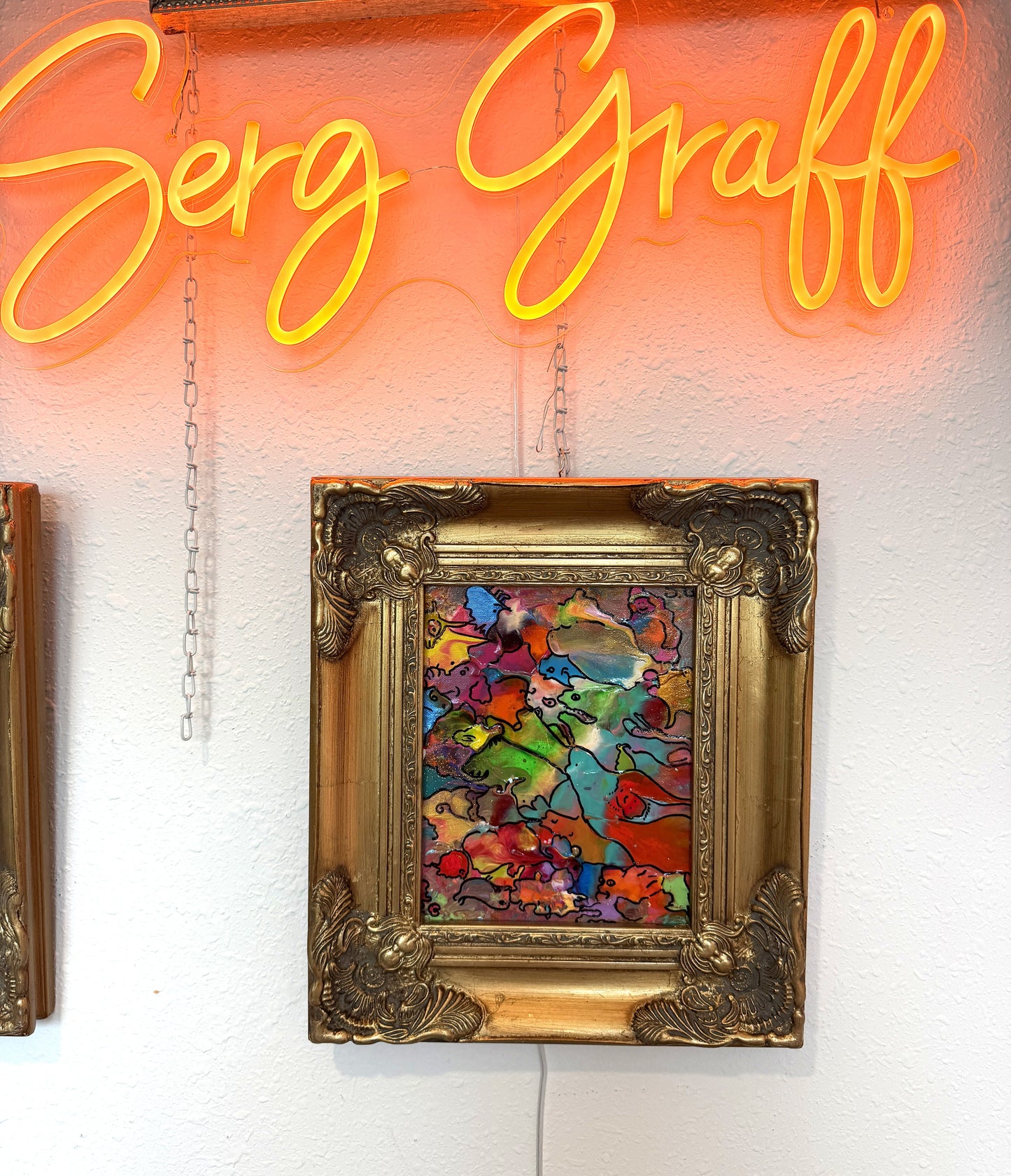 Original Abstract Painting Serg Graff "Air Elephant" Surreal Fantasy Art, COA