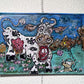 Original Painting on Board in Cartoon Style by S. Graff "Climber Saves Cow" COA