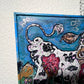 Original Painting on Board in Cartoon Style by S. Graff "Climber Saves Cow" COA