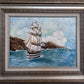 Original Vintage Oil painting on canvas seascape, Sailing Ship, signed, Framed