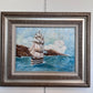 Original Vintage Oil painting on canvas seascape, Sailing Ship, signed, Framed