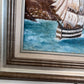 Original Vintage Oil painting on canvas seascape, Sailing Ship, signed, Framed
