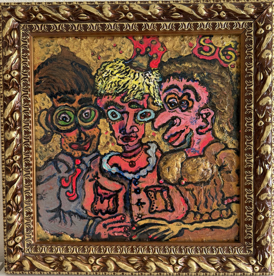 Serg Graff "Little Princess" Original Mixed Media Painting Framed Outsider Art