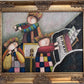 Oil Painting – Whimsical Musicians Trio – Signed, Gold Frame