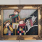 Oil Painting – Whimsical Musicians Trio – Signed, Gold Frame