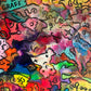Original Abstract Painting Serg Graff "Rainbow Chosts" Surreal Fantasy Art, COA