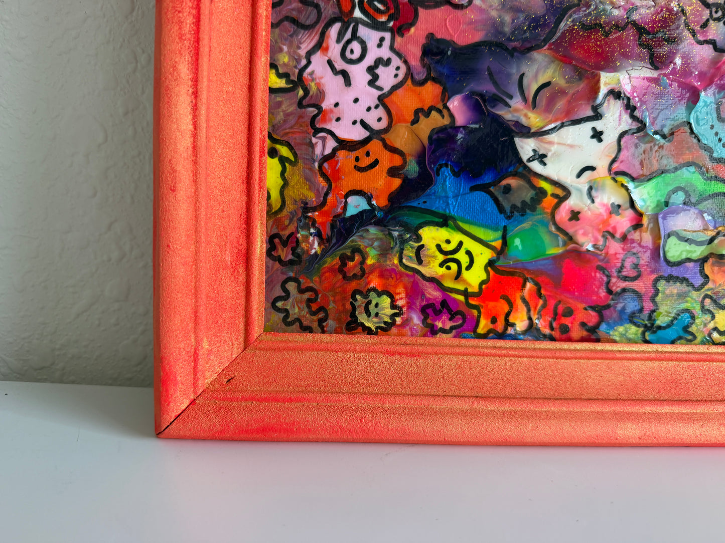 Original Abstract Painting Serg Graff "Rainbow Chosts" Surreal Fantasy Art, COA