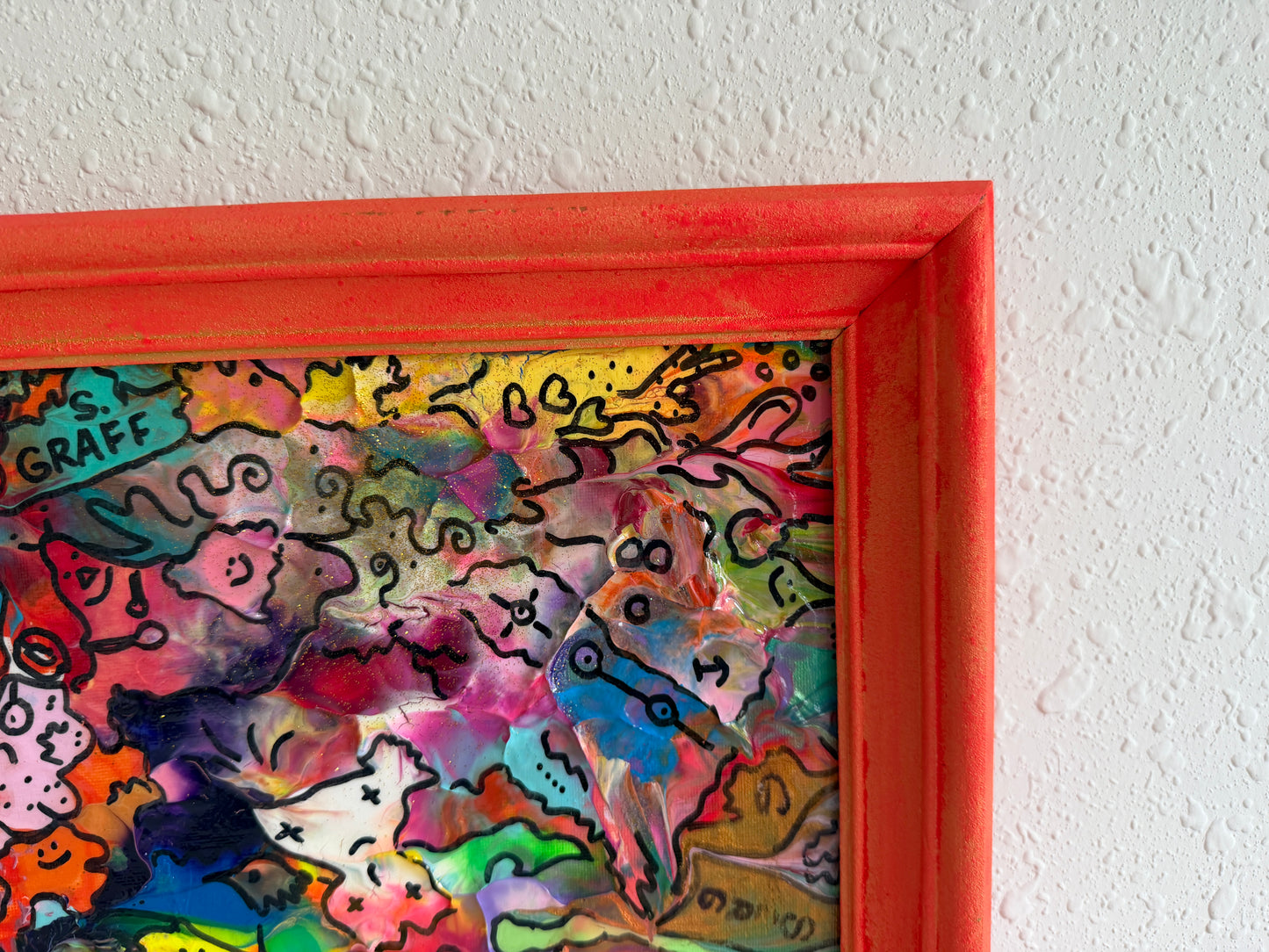 Original Abstract Painting Serg Graff "Rainbow Chosts" Surreal Fantasy Art, COA