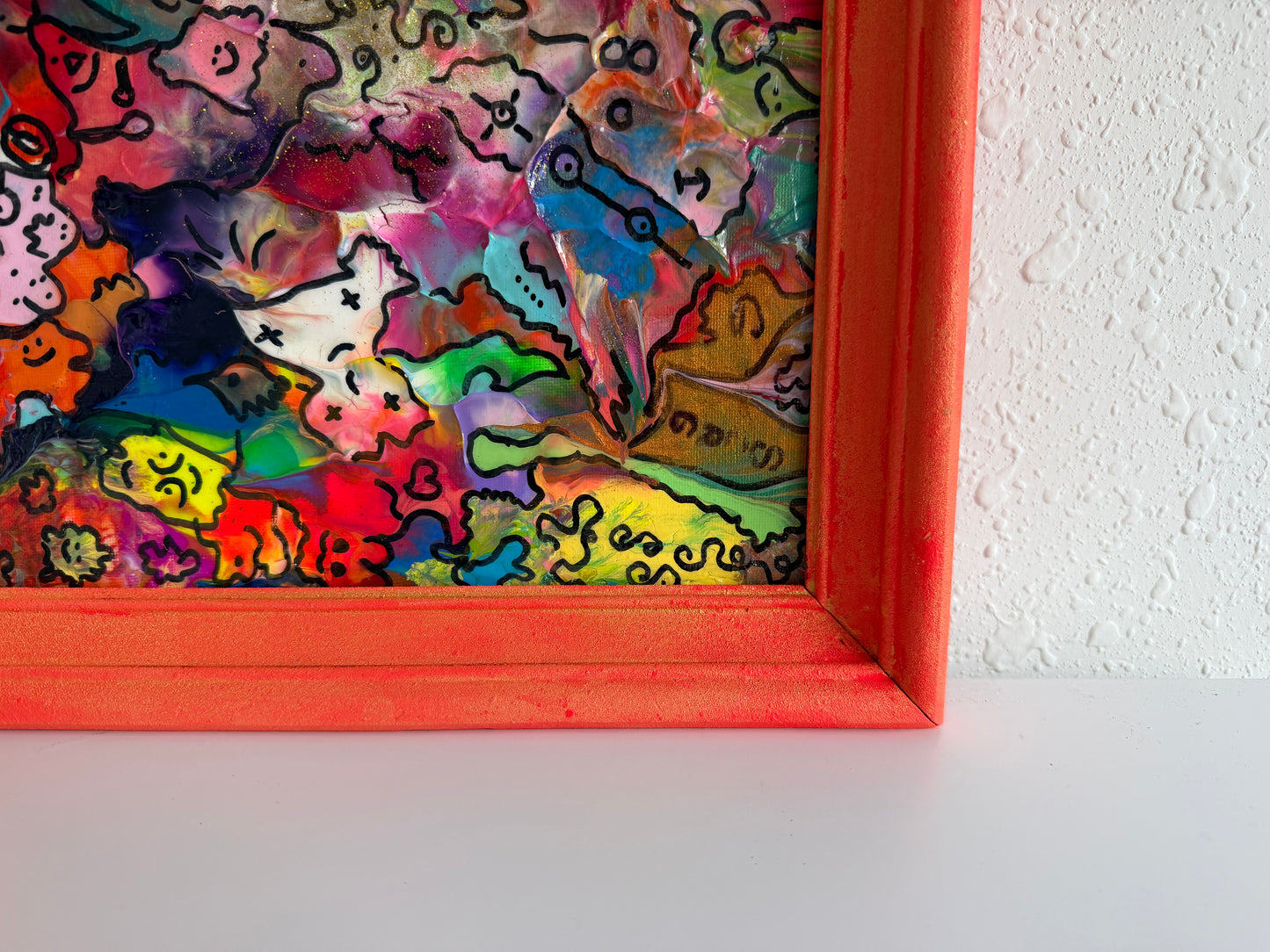 Original Abstract Painting Serg Graff "Rainbow Chosts" Surreal Fantasy Art, COA
