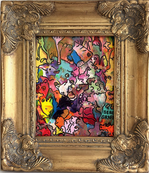 Original Abstract Painting Serg Graff "Creature Parades Surreal Fantasy Art, COA