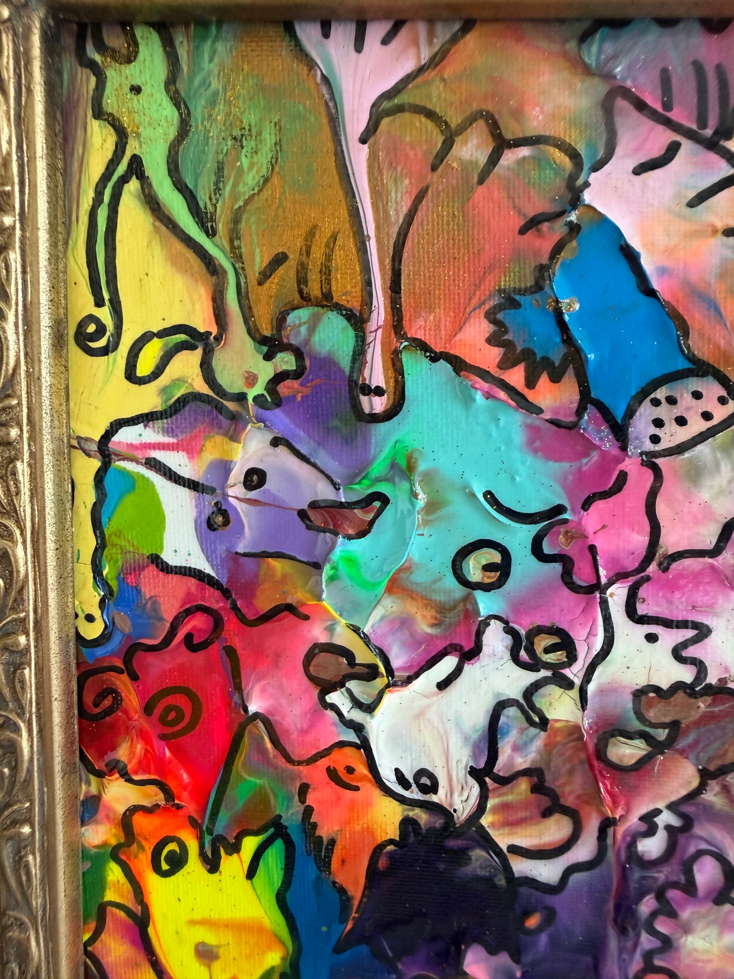 Original Abstract Painting Serg Graff "Creature Parades Surreal Fantasy Art, COA