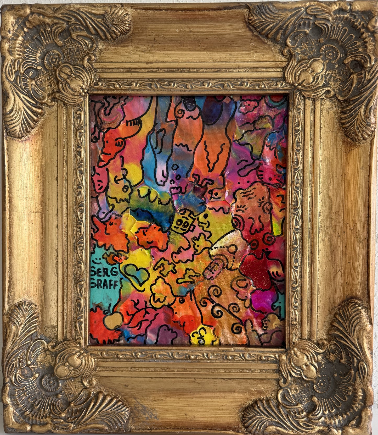Original Abstract Painting Serg Graff "Wild Creatures" Surreal Fantasy Art, COA (Copy)