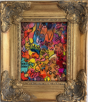 Original Abstract Painting Serg Graff "Wild Creatures" Surreal Fantasy Art, COA (Copy)
