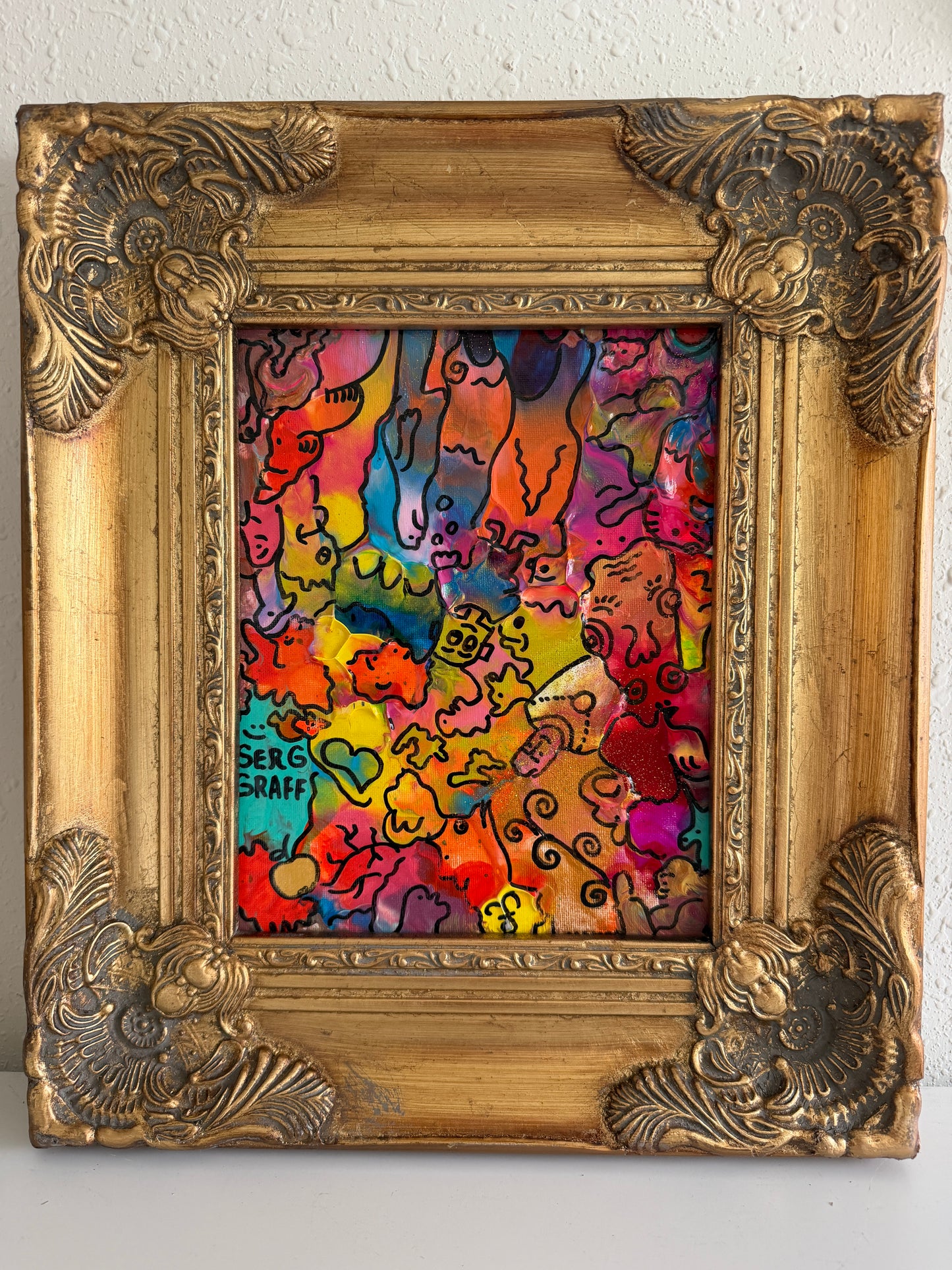 Original Abstract Painting Serg Graff "Wild Creatures" Surreal Fantasy Art, COA (Copy)