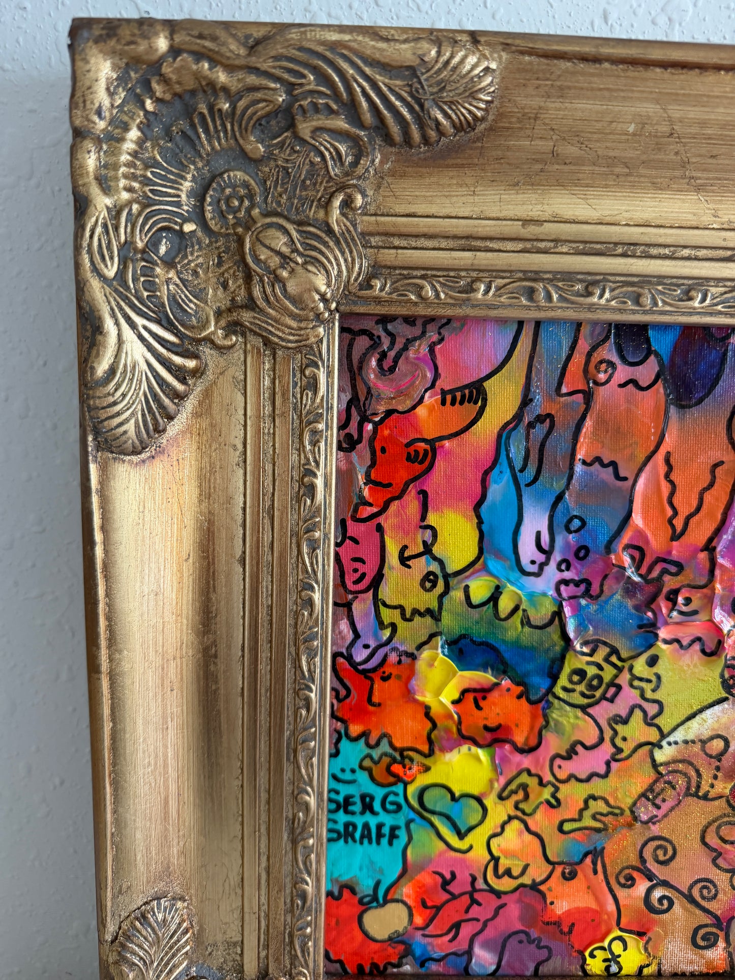 Original Abstract Painting Serg Graff "Wild Creatures" Surreal Fantasy Art, COA (Copy)