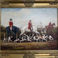 Original Fox Hunting Oil Painting Signed English Hunt Horses Hounds Framed