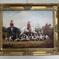 Original Fox Hunting Oil Painting Signed English Hunt Horses Hounds Framed