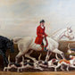 Original Fox Hunting Oil Painting Signed English Hunt Horses Hounds Framed