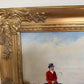 Original Fox Hunting Oil Painting Signed English Hunt Horses Hounds Framed