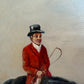 Original Fox Hunting Oil Painting Signed English Hunt Horses Hounds Framed