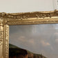 Antique 1881 Signed European Coastal Seascape Oil Painting Harbor Landscape