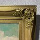 Original painting on canvas Italian Cityscape, Artemis, Signed, Gold Frame