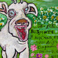 Original Painting on Board in Cartoon Style by Serg Graff "Funny Lamb", COA