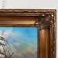 Signed Original oil painting on canvas Seascape Gold Frame Maritime Nautical Art