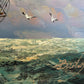 Signed Original oil painting on canvas Seascape Gold Frame Maritime Nautical Art