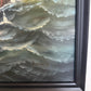 Large Maritime Naval Battle Oil Painting Signed K. Bosen Sailing Ships Seascape