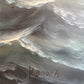 Large Maritime Naval Battle Oil Painting Signed K. Bosen Sailing Ships Seascape